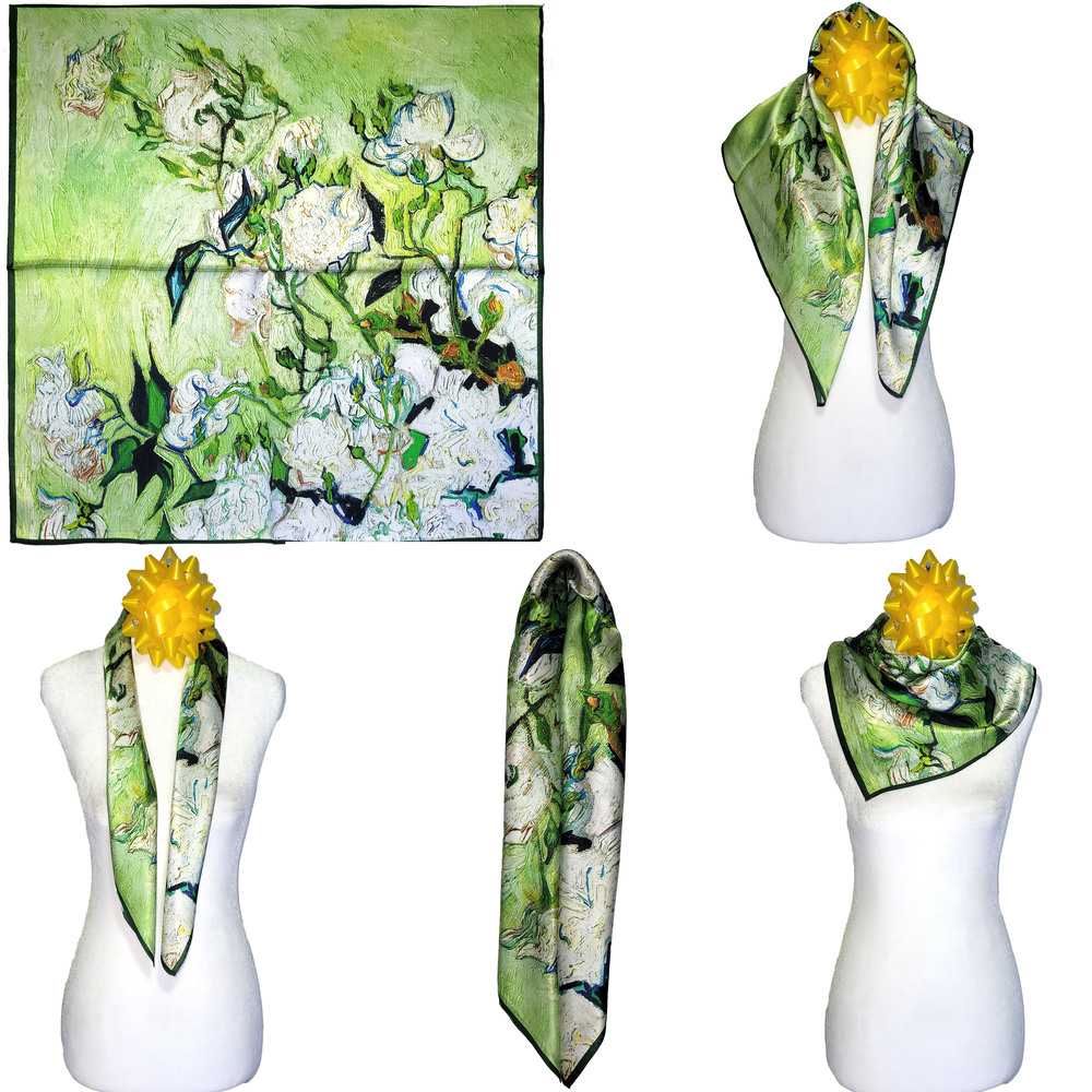 NWT Genuine 100% Mulberry Silk Satin Scarf 25"x25" Medium Square Shawl 57401